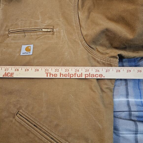Vintage Carhartt J01 BRN Duck Lined Detroit Jacket Made In The USA Size 52 Tall - Picture 11 of 14